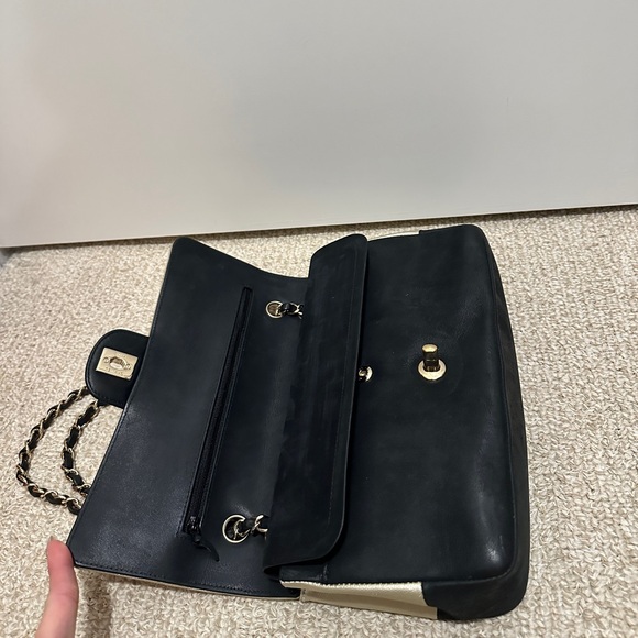 Chanel Bicolor Classic Pure Double Flap Bag Caviar and Iridescent Calfskin Jumbo - Picture 9 of 10